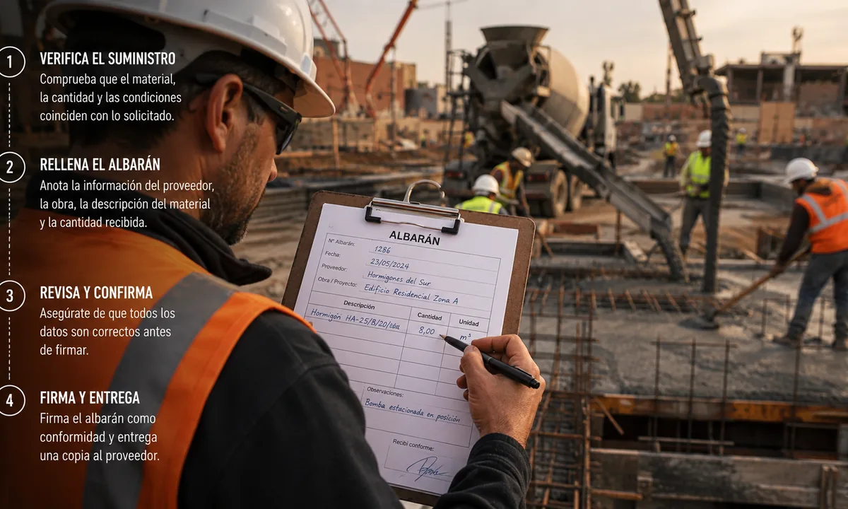Cómo hacer un albarán de obra: guía práctica con ejemplo (2026)