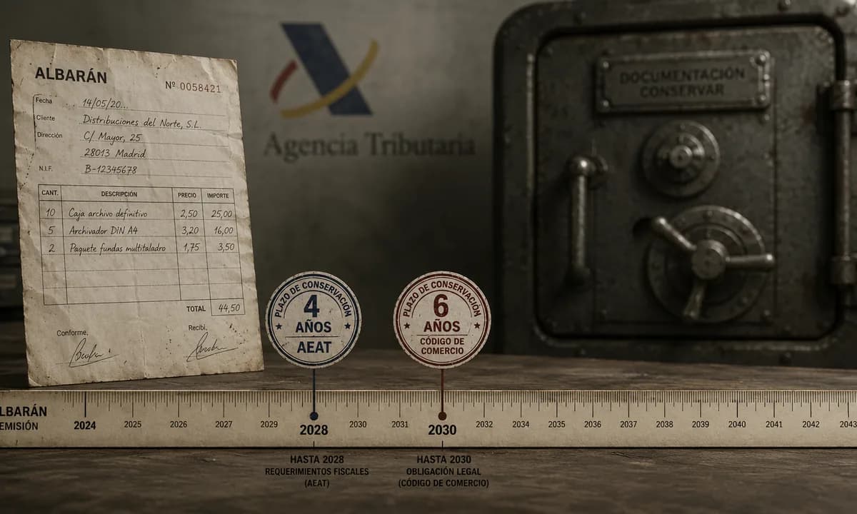 ¿Cuánto tiempo debes conservar un albarán en España? (2026)